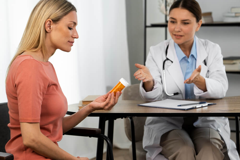 Psychiatrist explaining the prescription to the patient