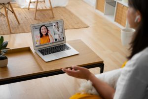 Therapist conducting counseling through Telehealth Mental Health