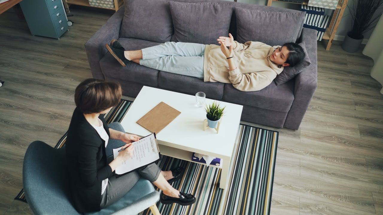 Therapist in a session with a client dealing with anxiety